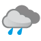 Céu encoberto com chuva fraca Céu encoberto com chuva fraca