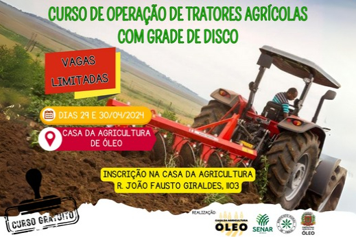 CURSO DE OPERAÇÃO DE TRATORES AGRÍCOLAS COM GRADE DE DISCO