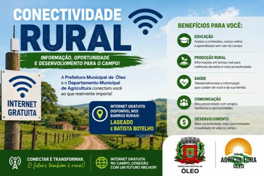 CONECTIVIDADE RURAL - INTERNET GRATUITA