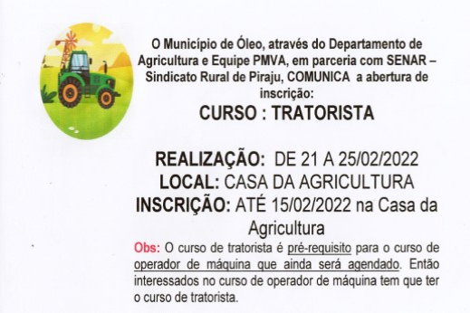 CURSO : TRATORISTA